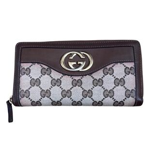 Gucci Brown and Cream Signature Wallet